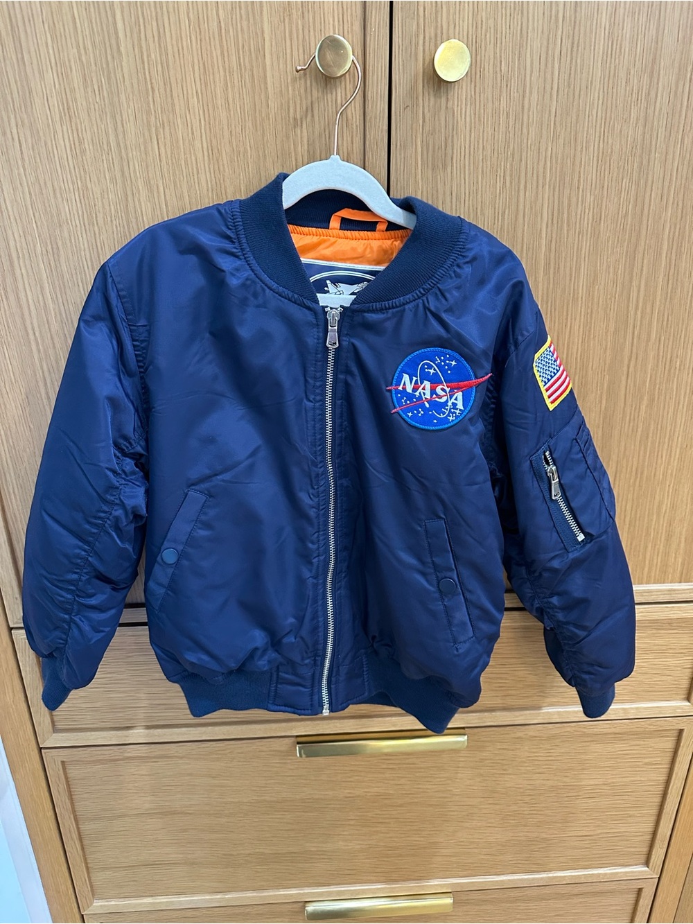 Kids' Navy Nasa Bomber Jacket - Size 7